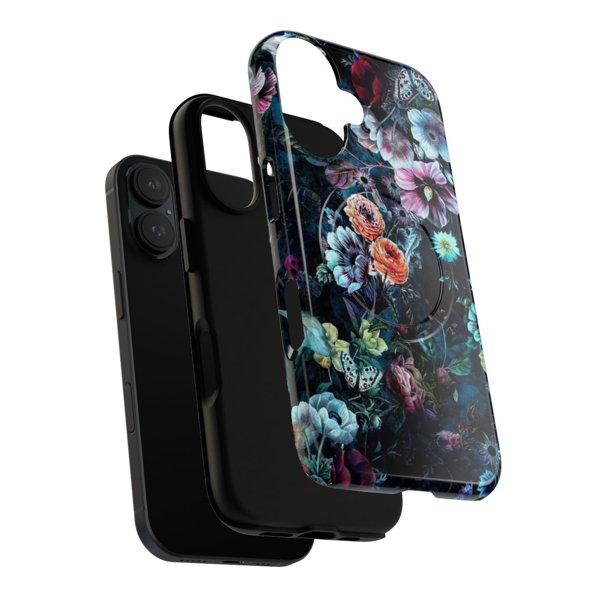 Magnetic phone case with a beautiful floral and botanical design. - Layers