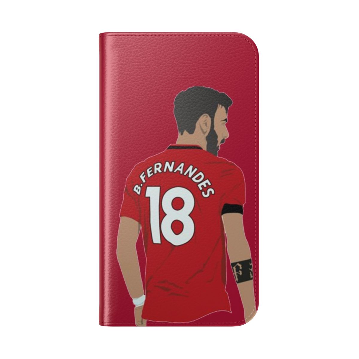 Flip cover phone case with Manchester United FC inspired design - Folded Back