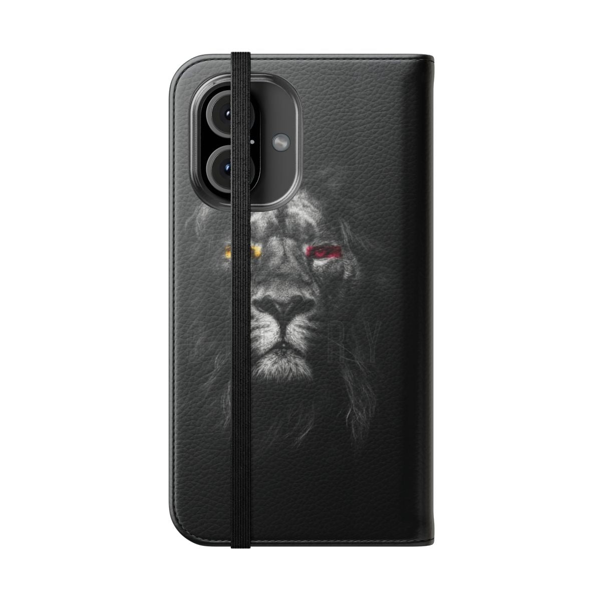 Aslan-Inspired Galatasaray Flip Cover Phone Case - Folded Front