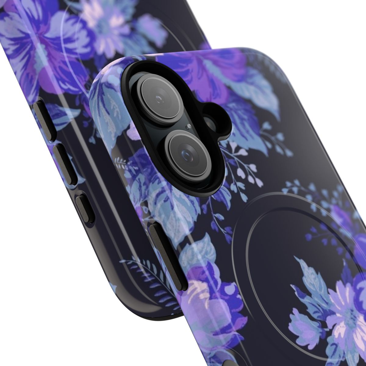 Midnight floral pattern magnetic tough phone case - Detail