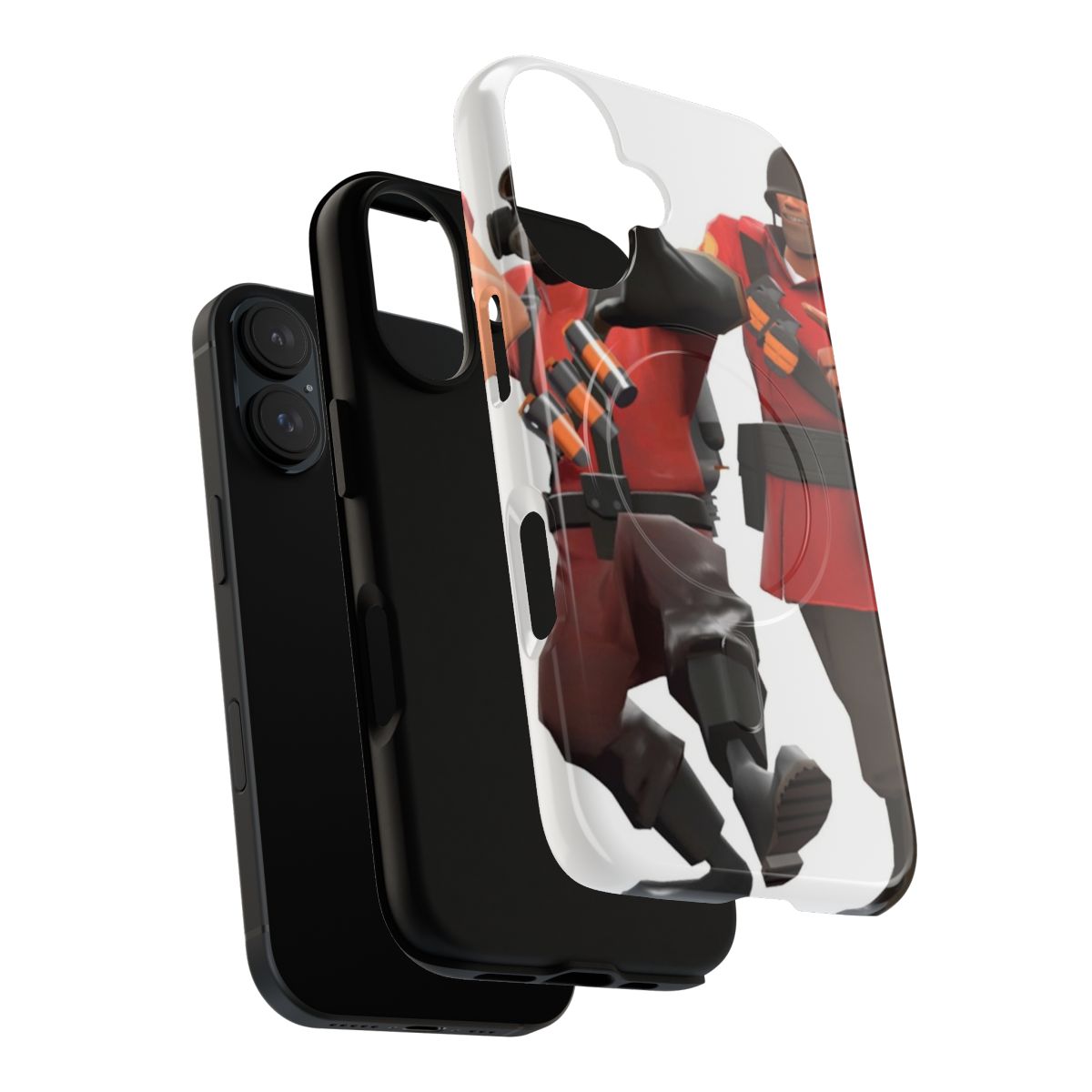 Vibrant tough phone case featuring the iconic conga dance from the video game Team Fortress 2 - Layers