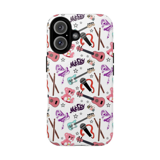 Retro 80s Mcfly inspired magnetic tough phone case with a repeating pattern