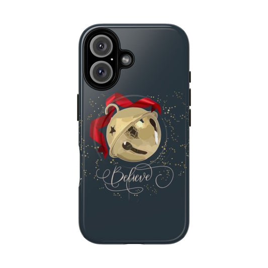 Festive Believe-themed magnetic tough phone case with Polar Express design