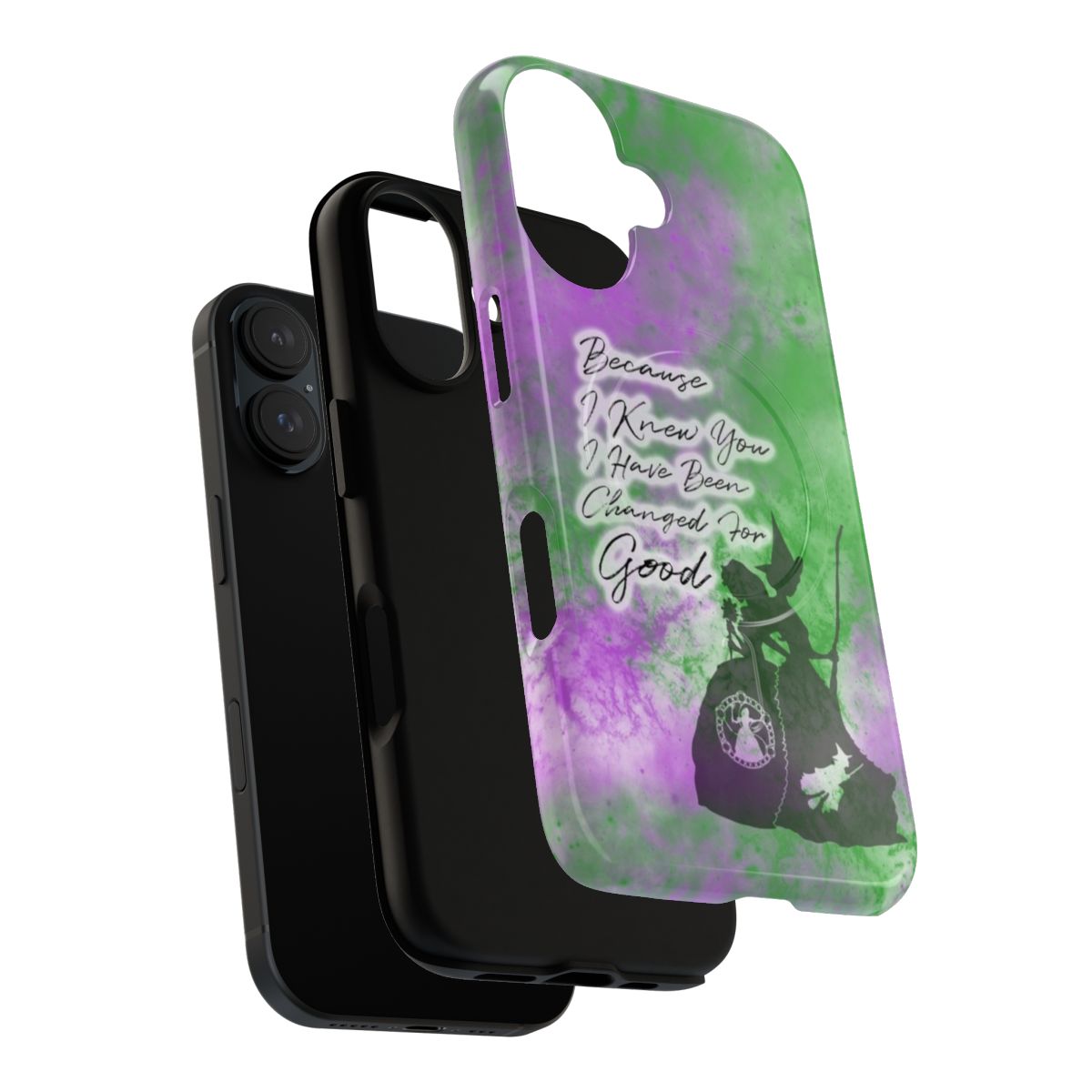 Friendship-inspired phone case featuring characters from the Broadway musical Wicked - Layers