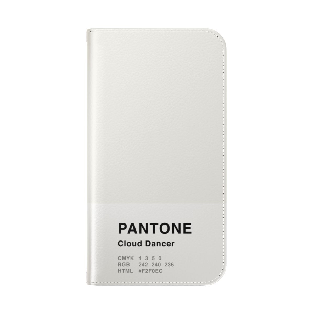 Pantone grey flip cover phone case with a simple, minimalist design - Folded Back