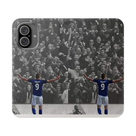 Premium flip cover phone case featuring the name and image of famous English footballer Jamie Vardy