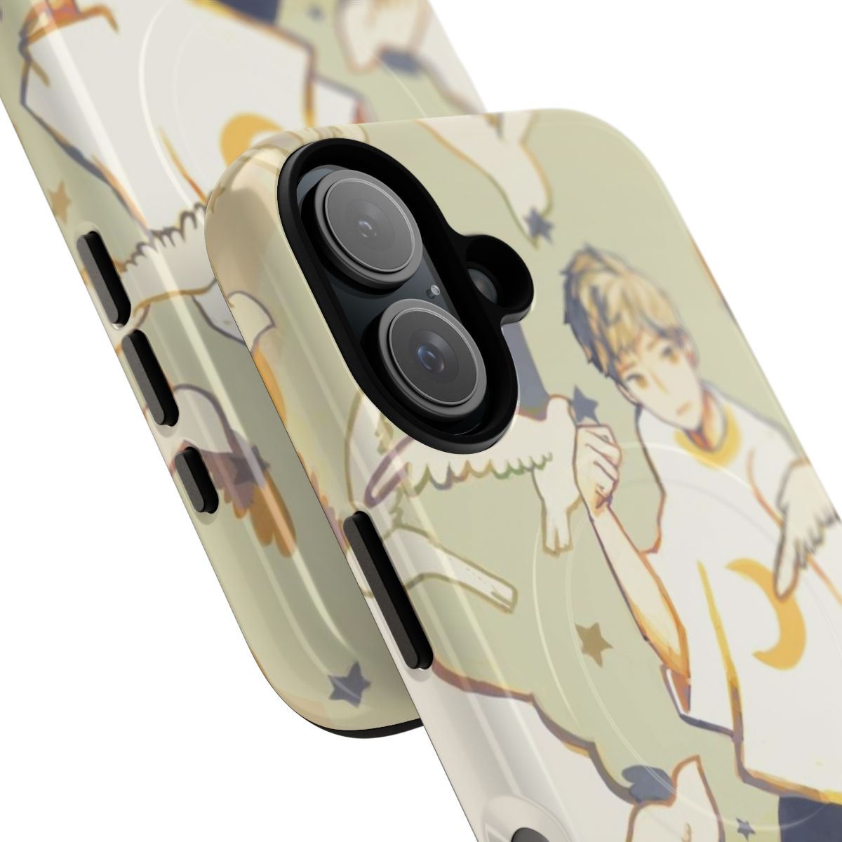 Magnetic phone case with a custom stars, manga, and anime-inspired design - Detail