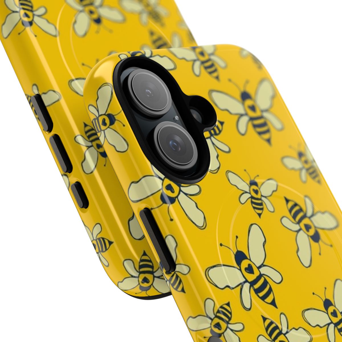 Tough magnetic phone case with a honey bee and nature-inspired design - Detail