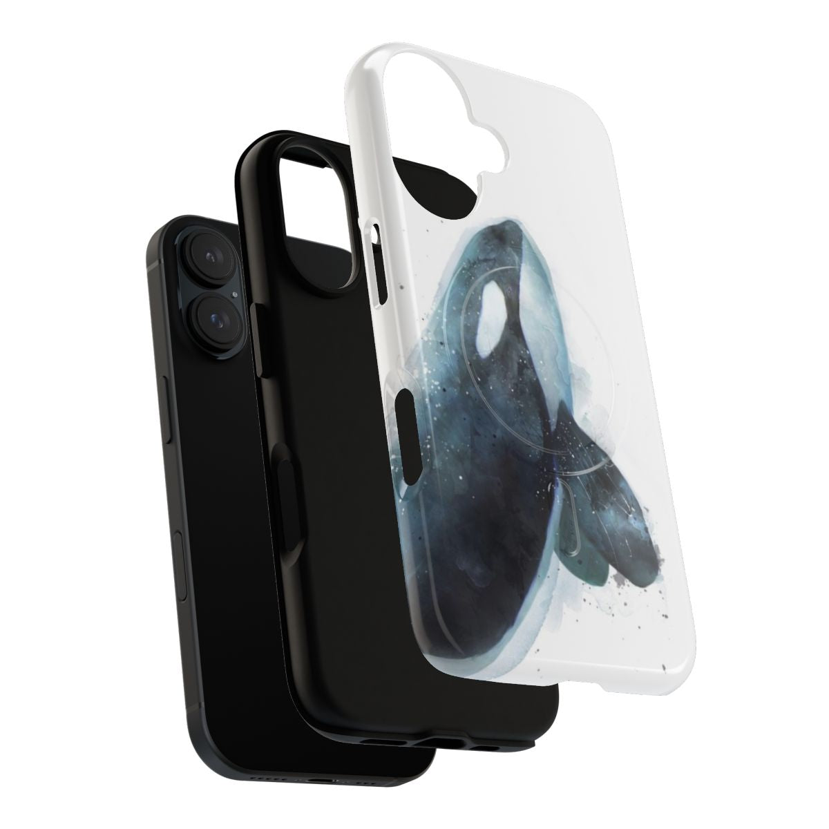 Magnetic tough phone case with orca/killer whale design - Layers