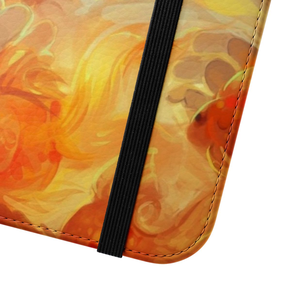 Flip cover phone case with a vibrant, colorful night sky and galaxy design - Close Up