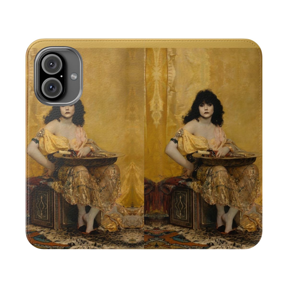 Gothic-style flip cover phone case inspired by the character Nadja from the TV series "What We Do in the Shadows"