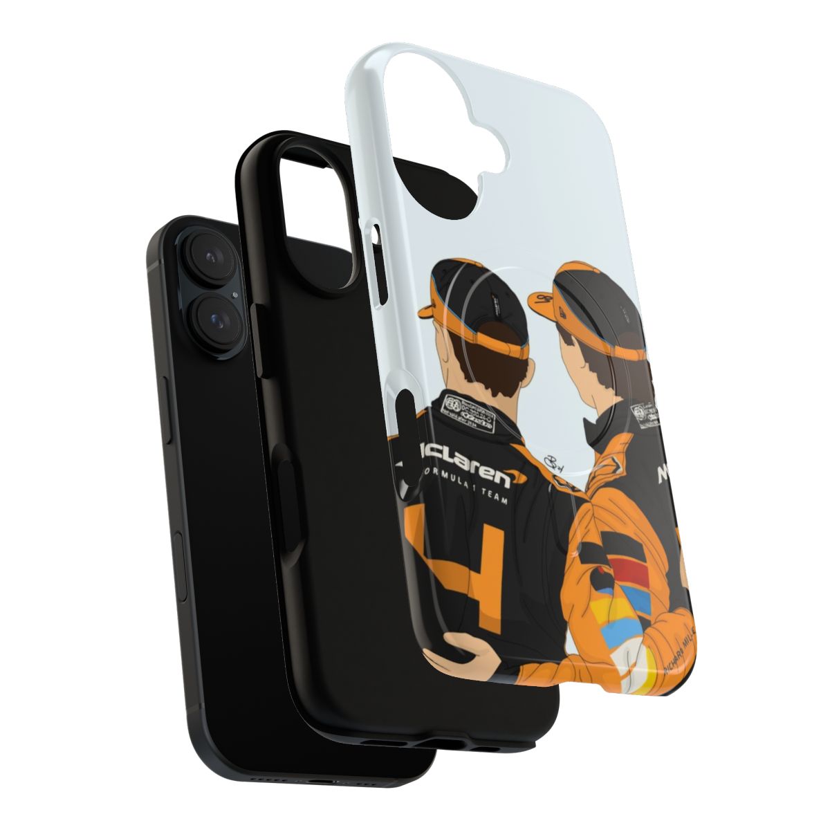 Magnetic tough phone case with Lando Norris and Oscar Piastri fanart - Layers