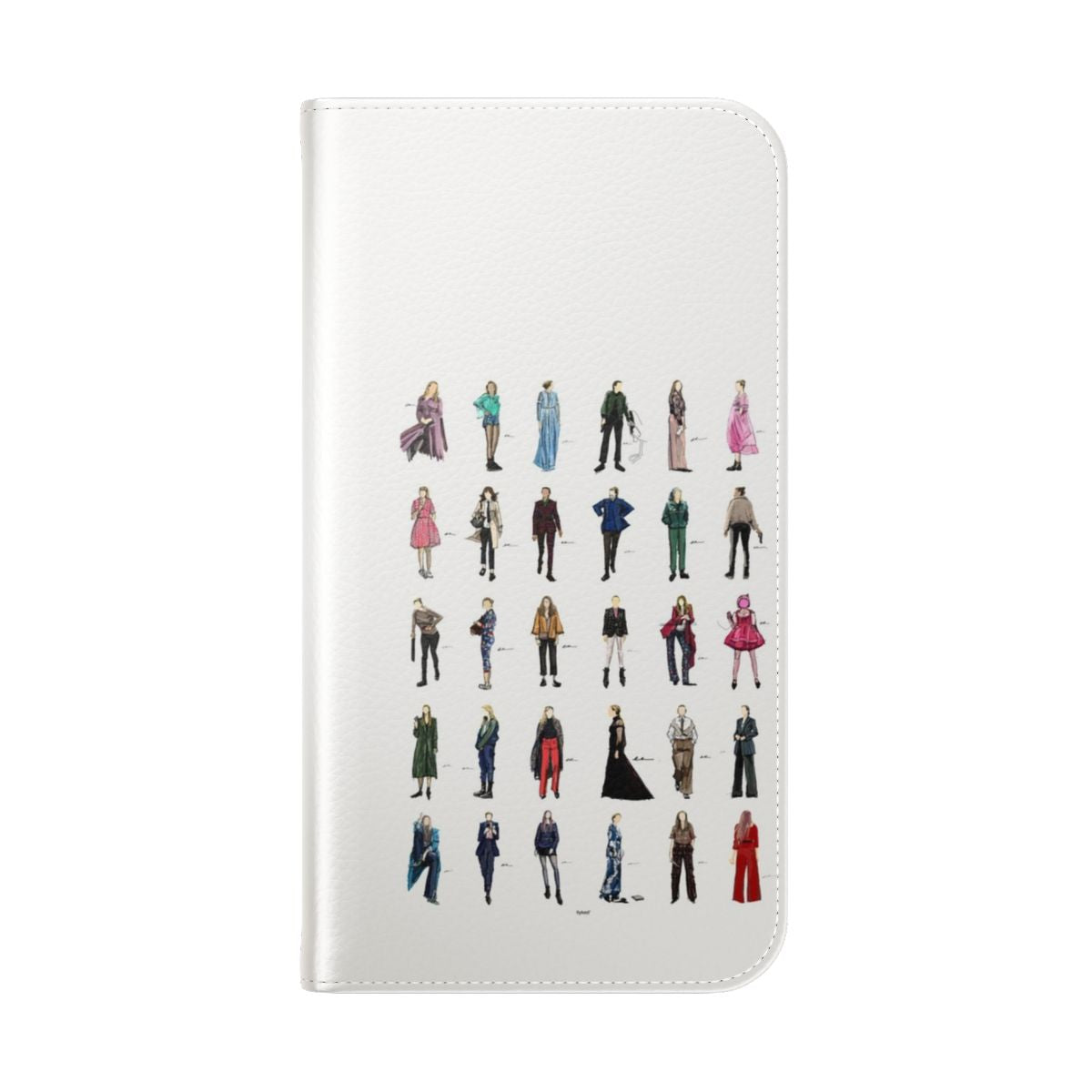 Killing Eve Villanelle-inspired flip cover phone case with fashion-forward design - Folded Back