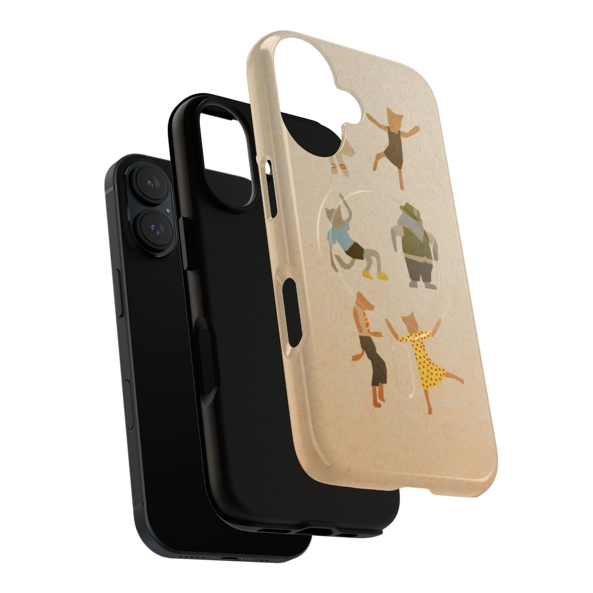 Wes Anderson-inspired magnetic tough phone case with "Let Her Dance" design - Layers