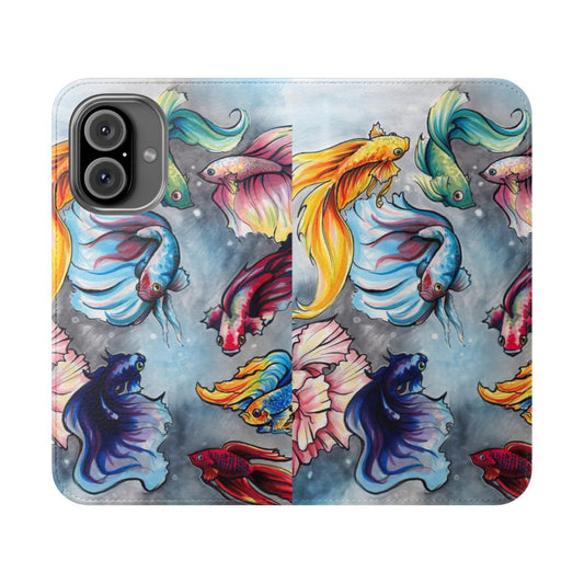 Betta fish phone case with a vibrant underwater design