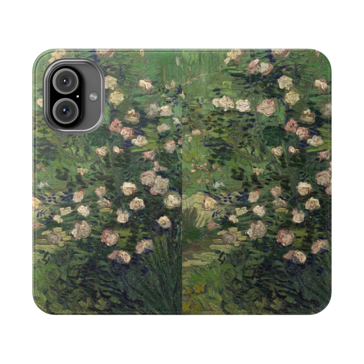 Artistic phone case featuring Vincent van Gogh's famous Roses painting