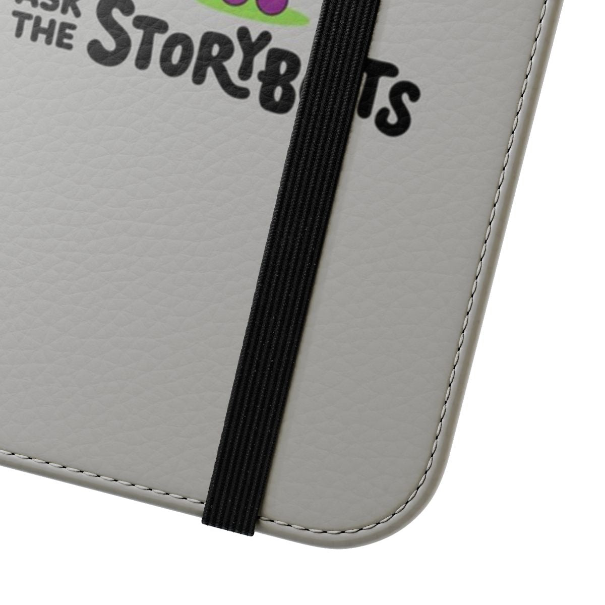 Flip cover phone case with a quirky cartoon character design inspired by the Netflix series StoryBots - Close Up