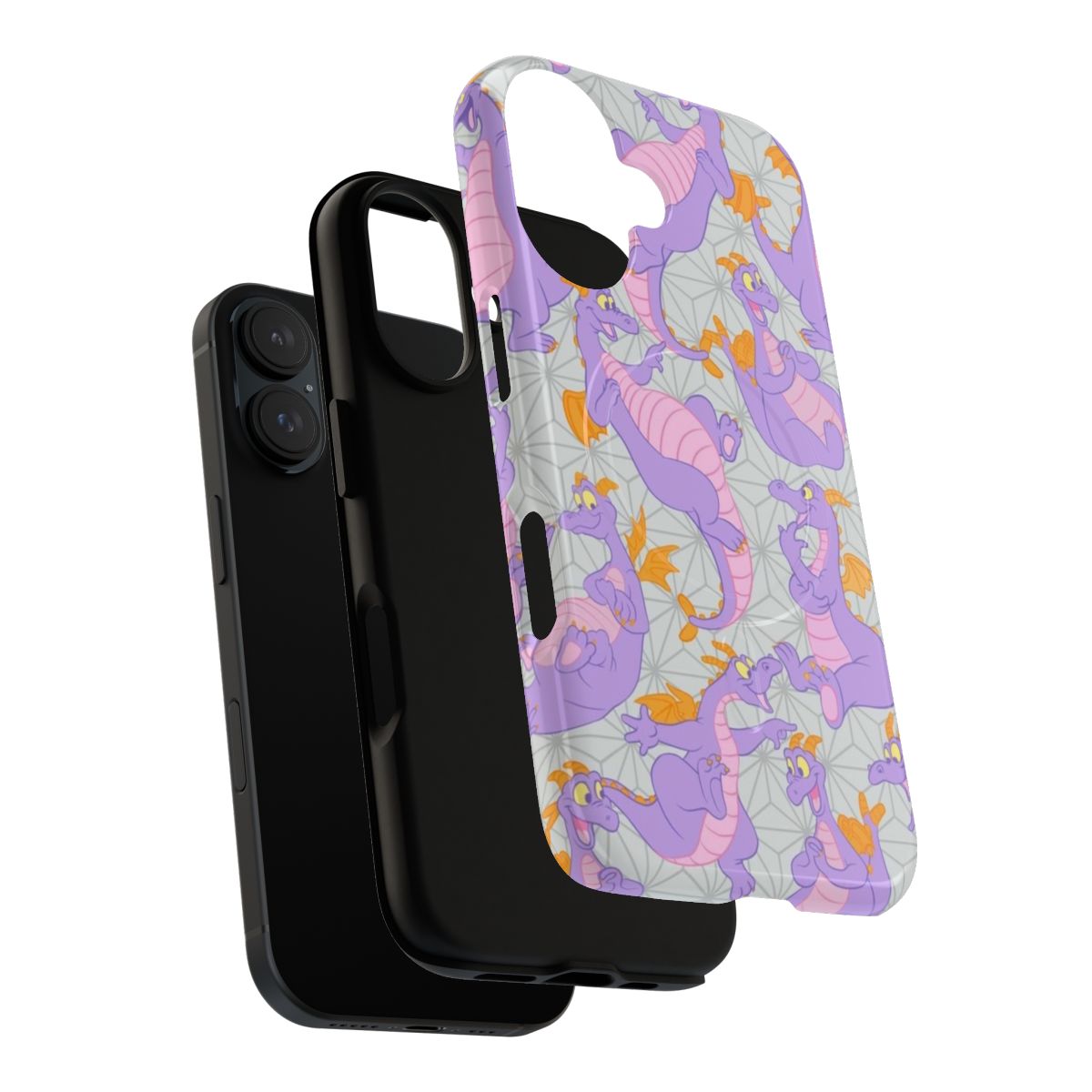 Figment Epcot Collage Design on Durable Magnetic Phone Case - Layers