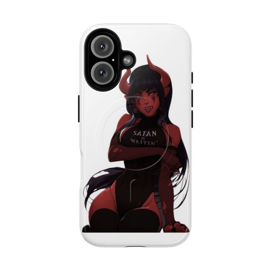 Vibrant and colorful phone case featuring the anime character Meru the Succubus