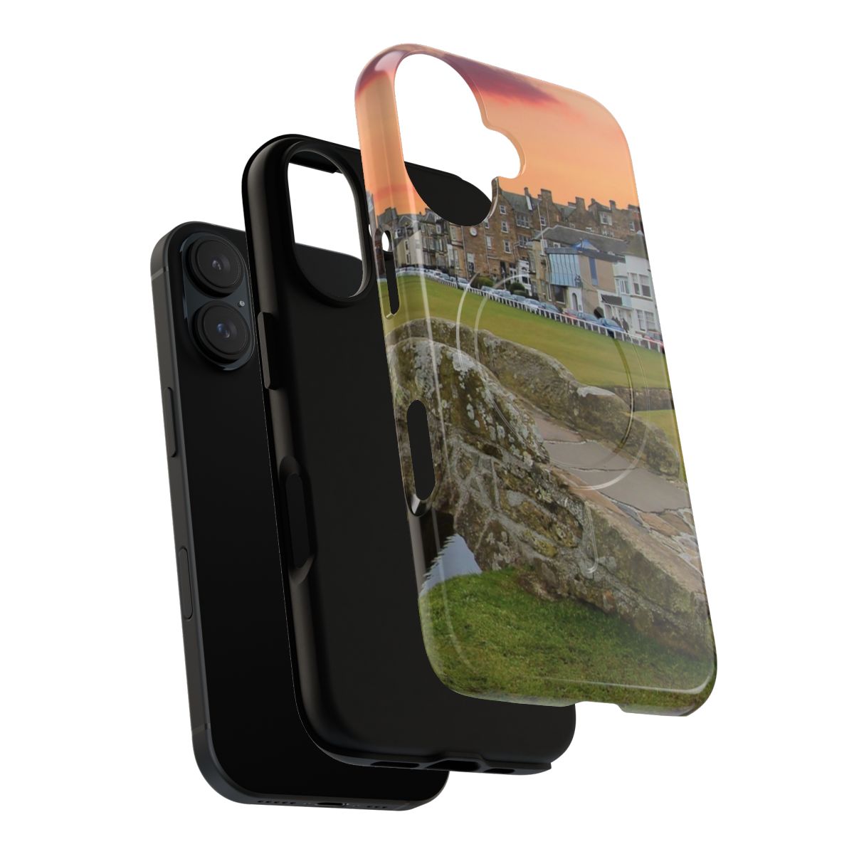 Magnetic tough phone case featuring a beautiful image of the iconic St Andrews golf course in Scotland. - Layers