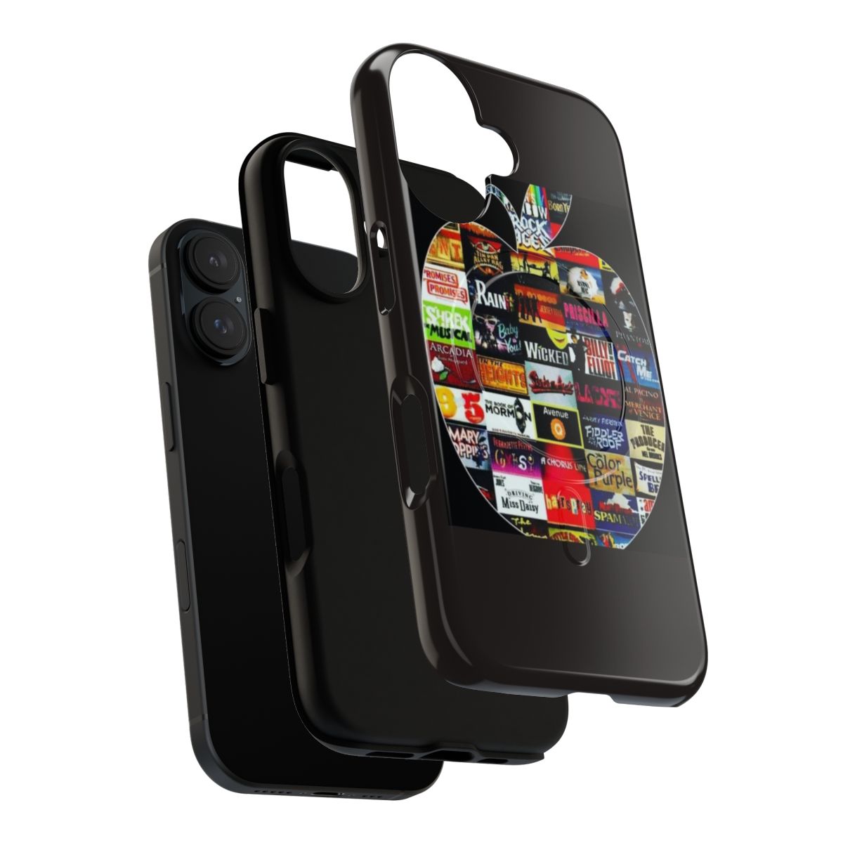 Magnetic tough phone case with a stylized big apple design, representing the Broadway theater scene in New York City - Layers