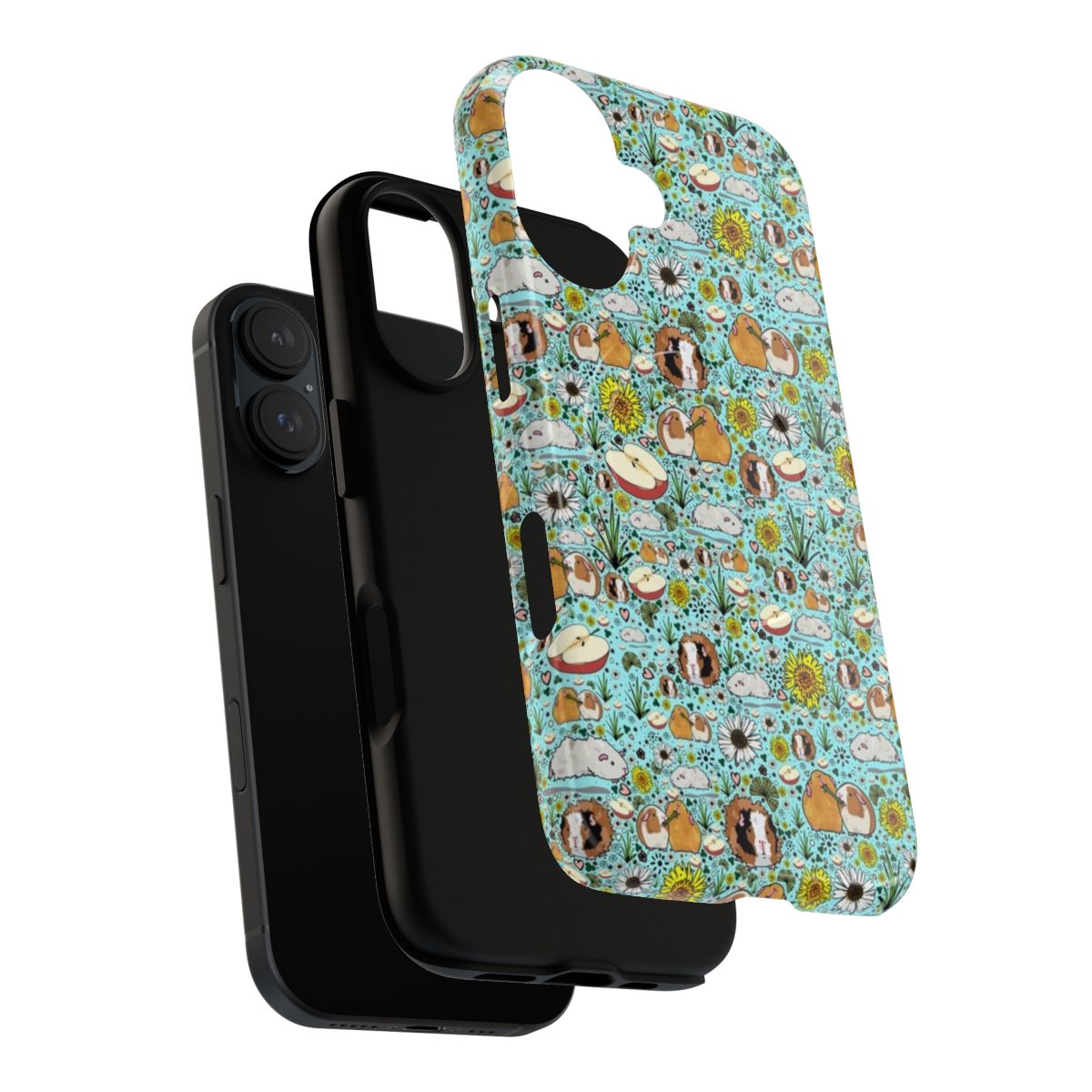 Magnetic tough phone case featuring a cute blue guinea pig design - Layers