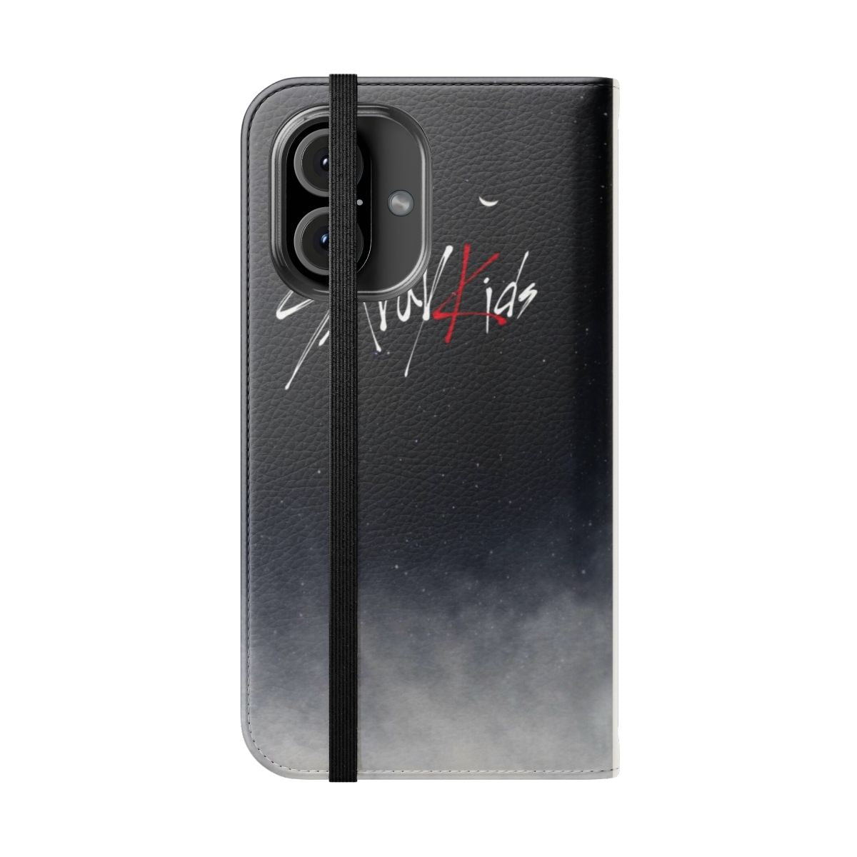 Stray Kids inspired phone case featuring the group's members and popular album/song titles - Folded Front