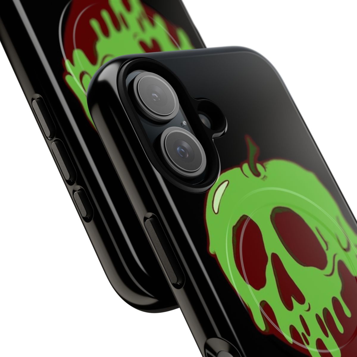 Magnetic tough phone case with a Disney villain poison apple design - Detail