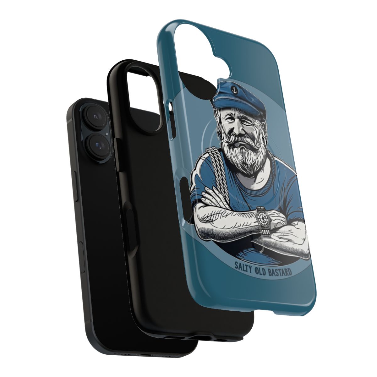 Rugged magnetic tough phone case with salty old bastard design - Layers