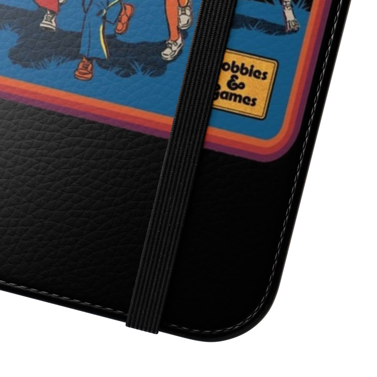 Retro-style flip phone case with a grim reaper and "Tag, You're It" design - Close Up