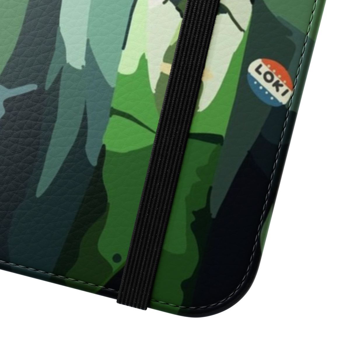 Loki-inspired phone case featuring the God of Mischief - Close Up