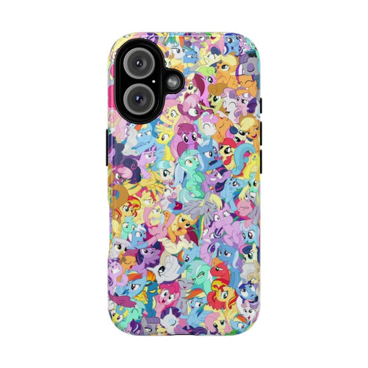 Colorful magnetic tough phone case featuring My Little Pony characters