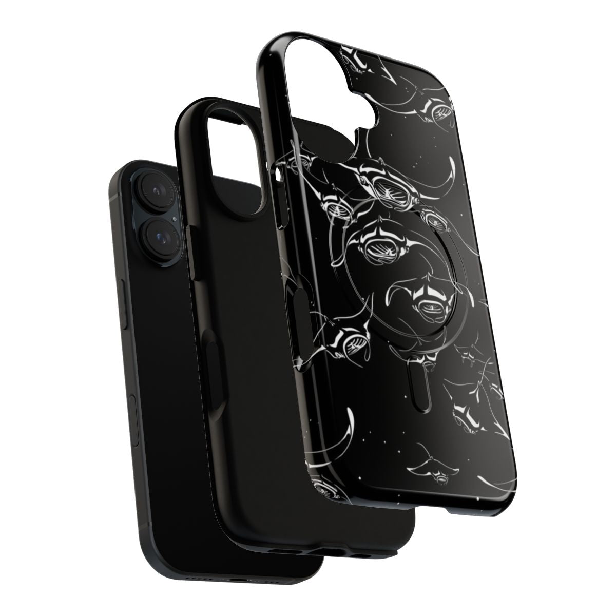 Manta ray phone case with a dark sci-fi inspired design - Layers