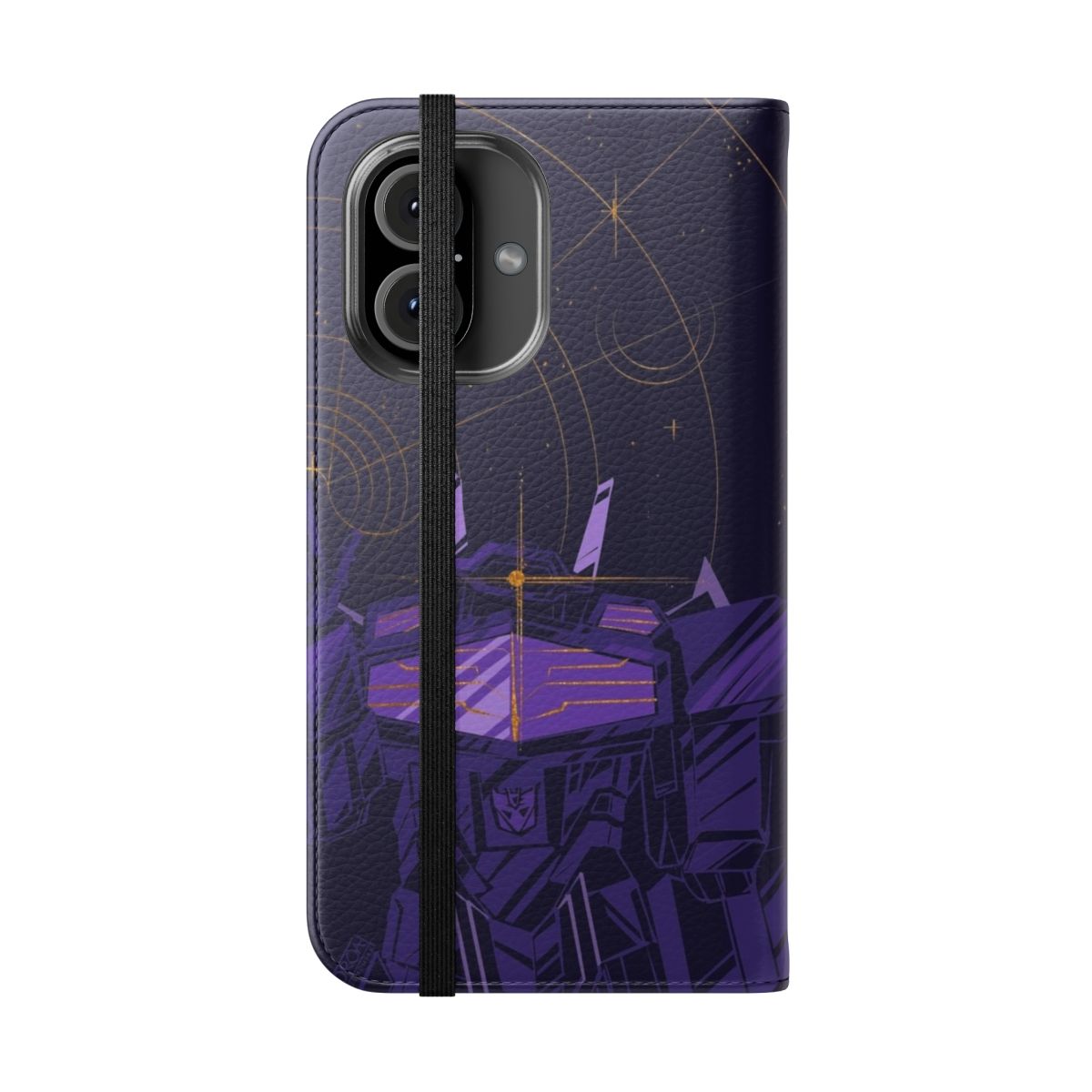 Shockwave-themed flip cover phone case for your mobile device - Folded Front