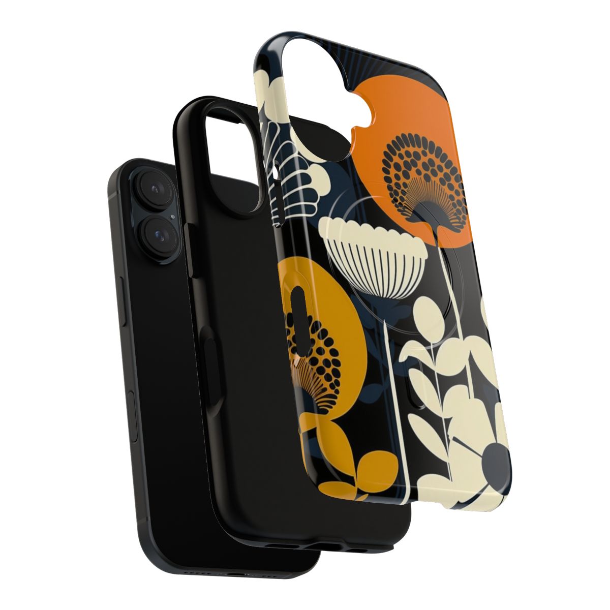 Floral pattern magnetic tough phone case featuring Finland-inspired design - Layers