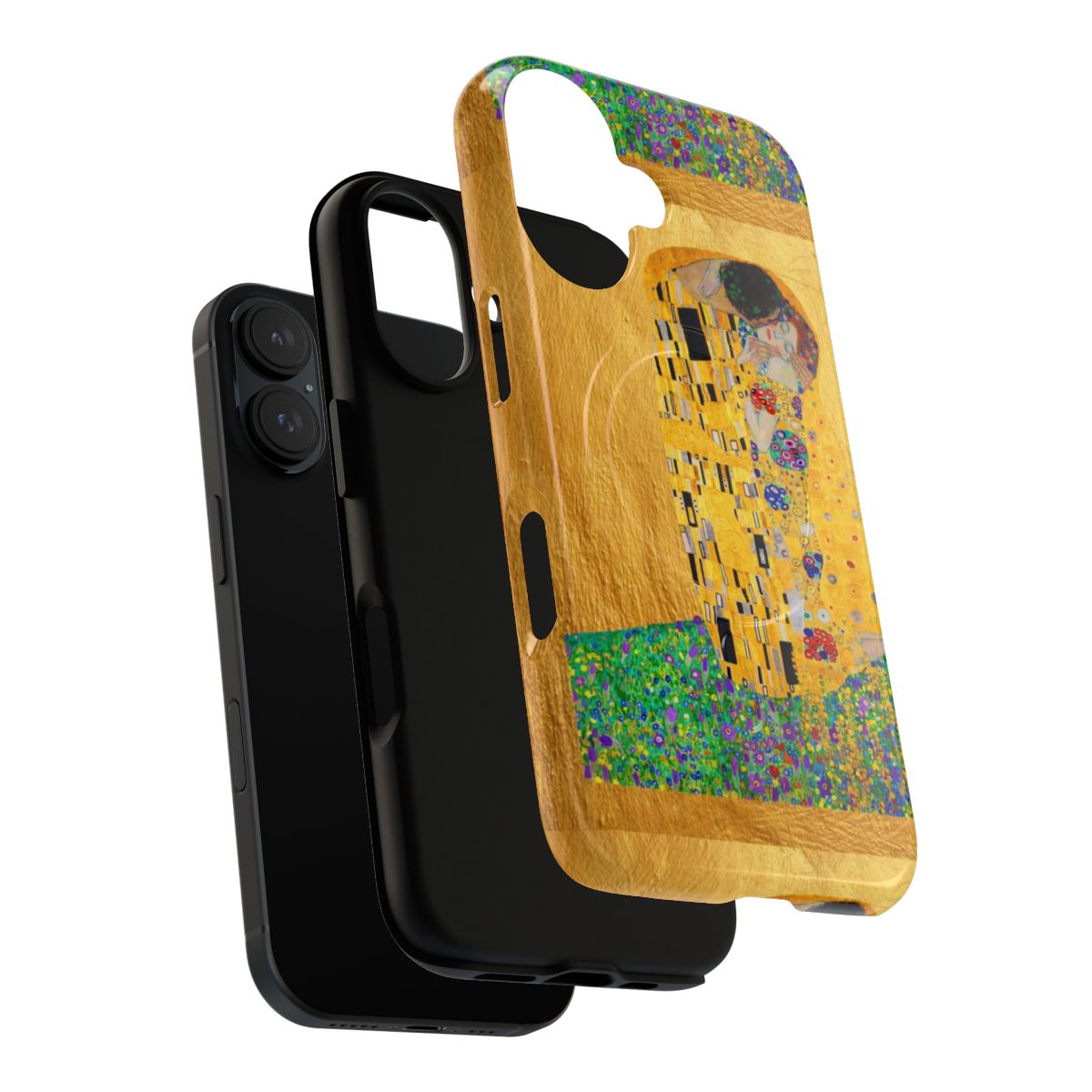 Artistic phone case featuring Gustav Klimt's famous painting "The Kiss" - Layers