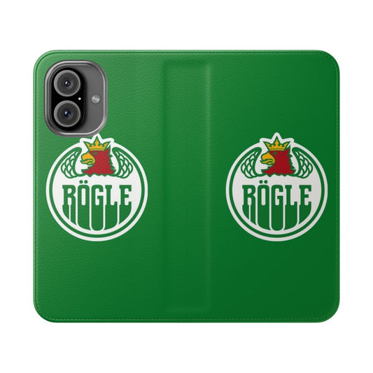 Flip cover phone case with Rögle BK ice hockey team logo