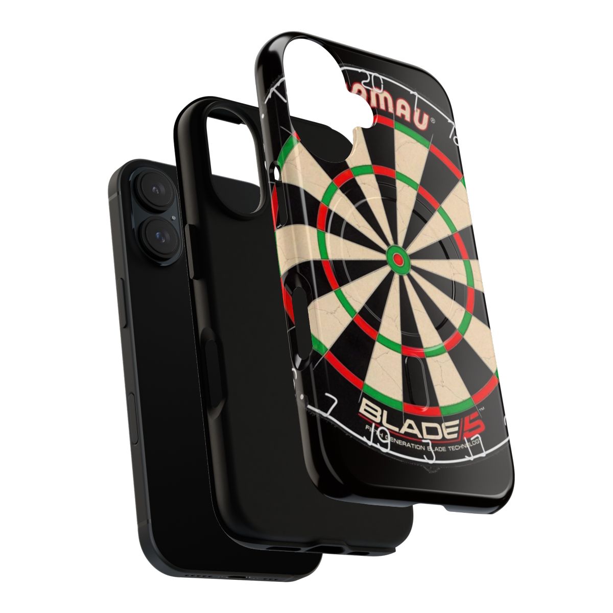 Magnetic Tough Phone Case with Darts and Dartboard Graphic - Layers