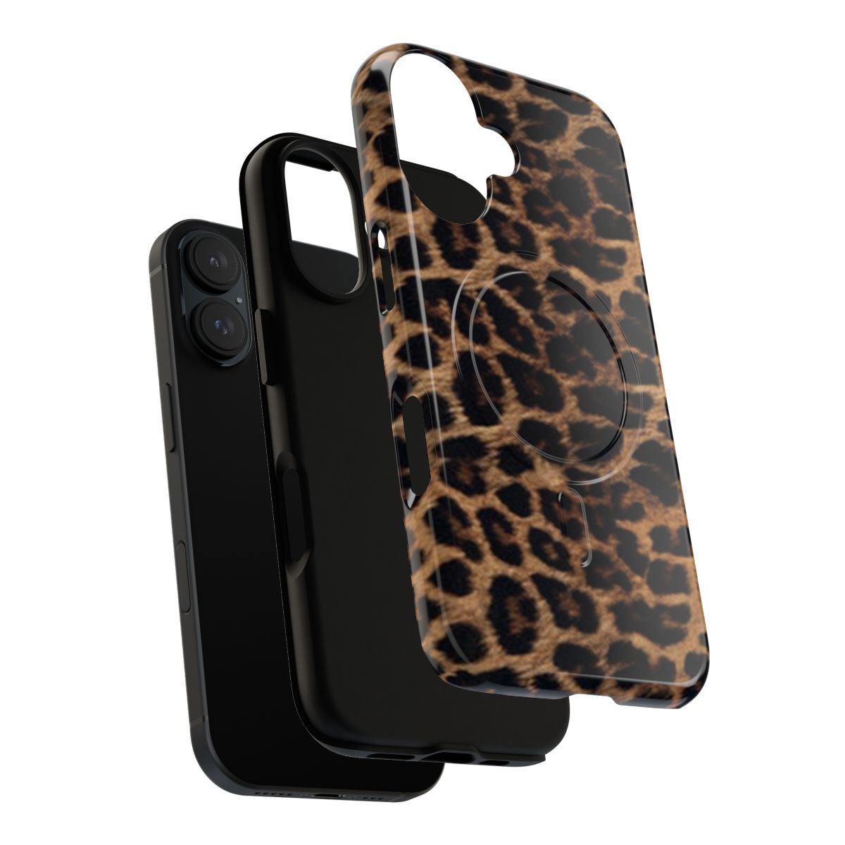 Leopard print magnetic tough phone case - Layers