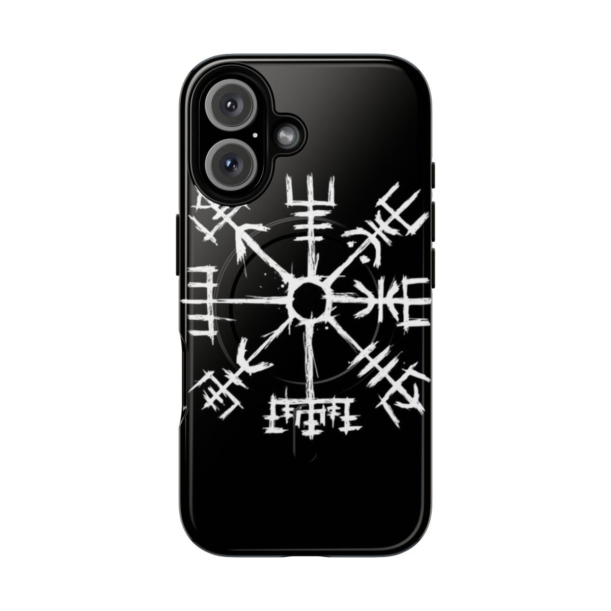 Durable phone case with Viking compass Vegvisir symbol