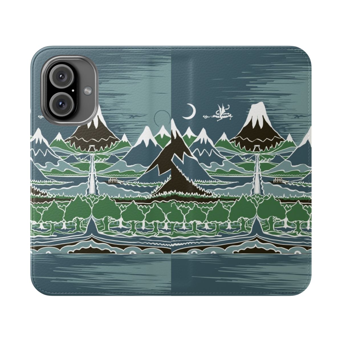 Midnight Forest mountain path phone case inspired by the works of J.R.R. Tolkien