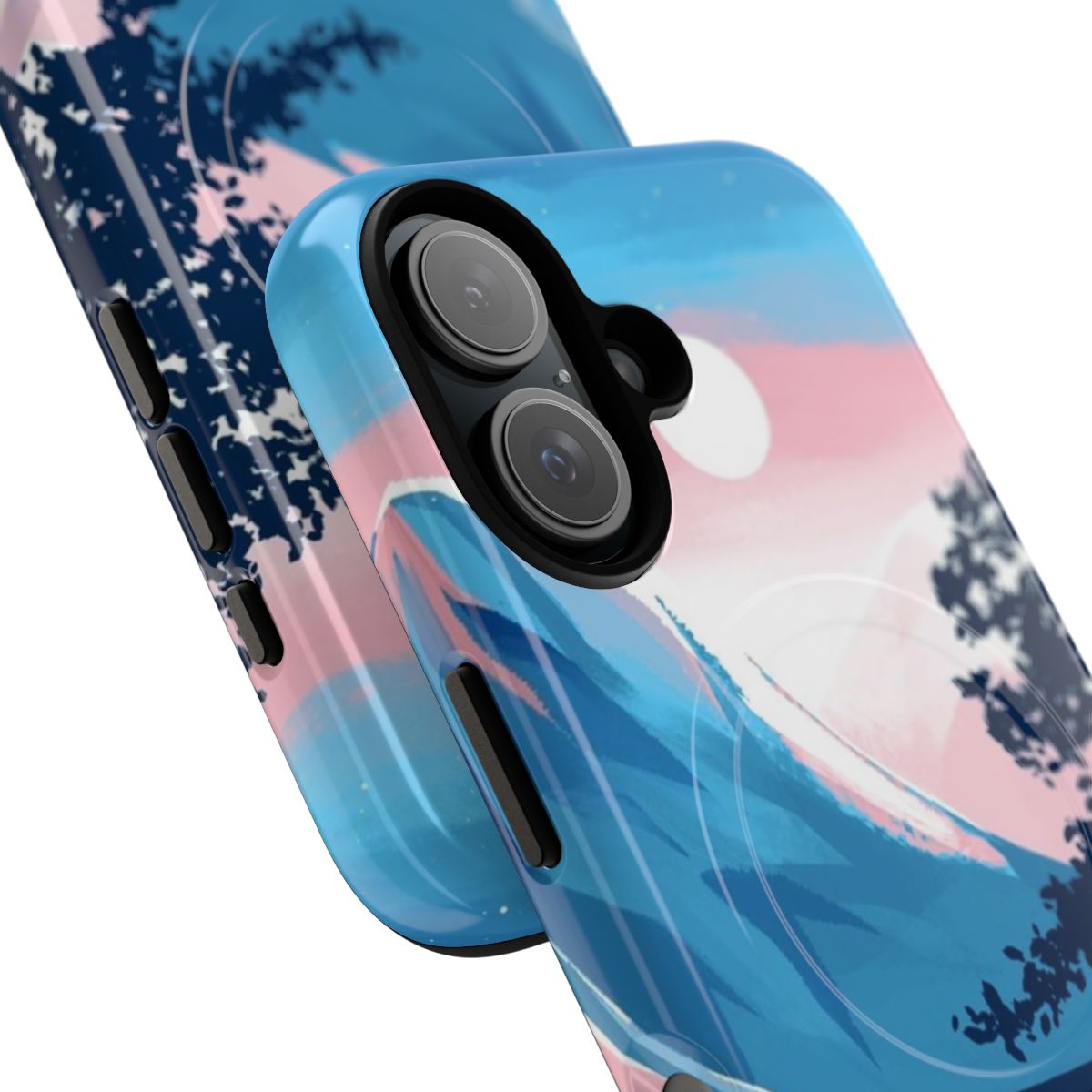 Transgender pride flag mountain landscape phone case - Detail