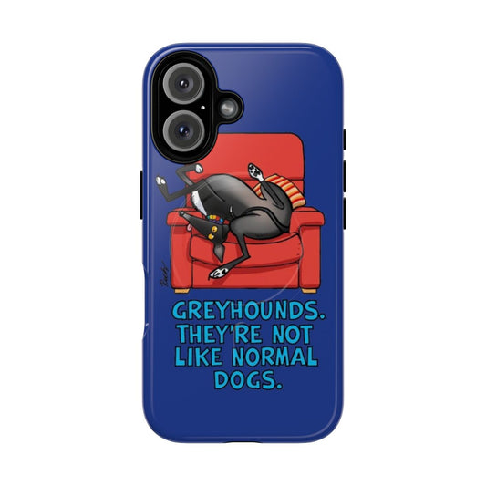 Magnetic tough phone case with sighthound design