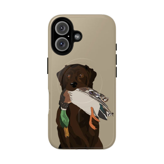 Durable phone case featuring an illustration of a brown Labrador retriever, a popular bird dog breed