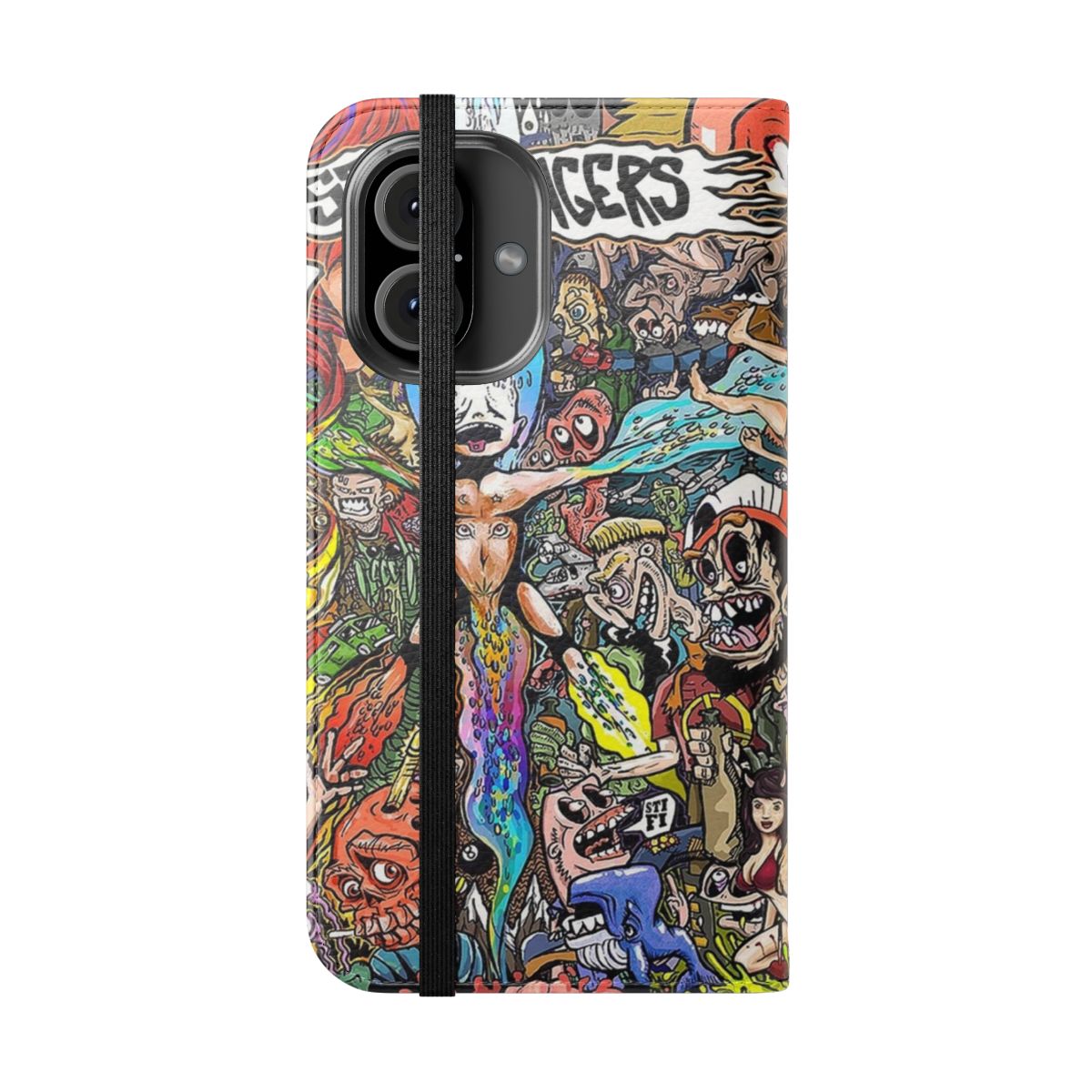 Classic rock-inspired phone case featuring the album cover for "Sticky Fingers Caress Your Soul" - Folded Front