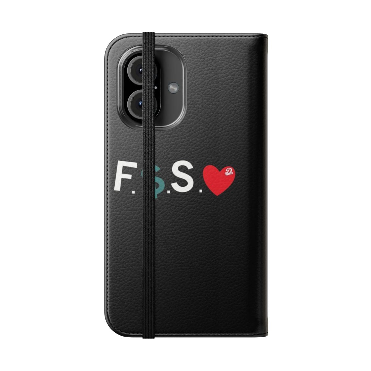 Stylish phone case featuring the 'Fuck Money, Spread Love' design inspired by J. Cole's music and Dreamville brand. - Folded Front