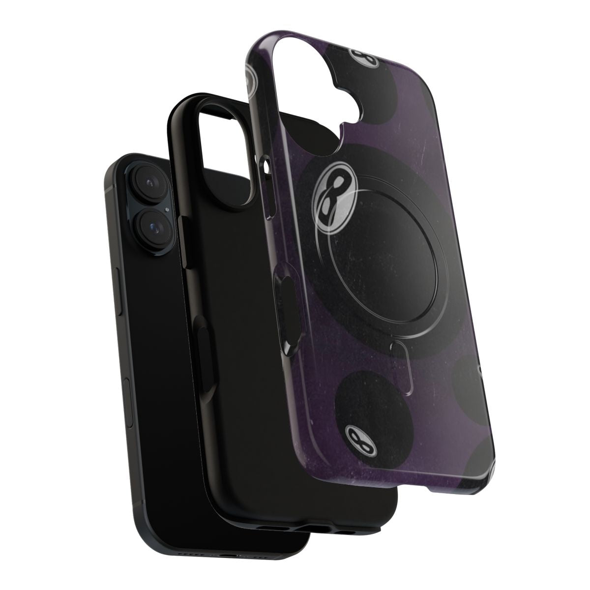 Magnetic phone case featuring the iconic Magic 8-Ball design, perfect for Mac Ayres enthusiasts. - Layers