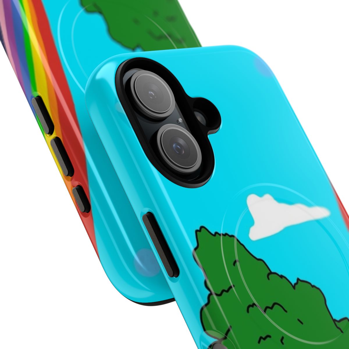 Stylish phone case featuring a landscape design inspired by the popular Australian comedy series "The Big Lez Show" - Detail