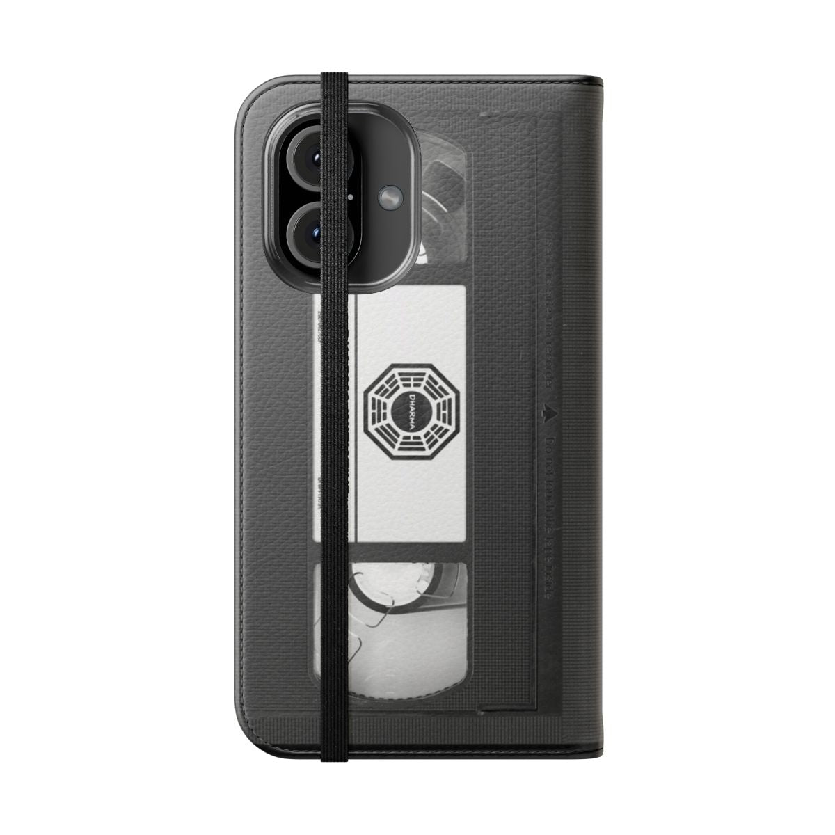 Retro Dharma Initiative VHS Flip Phone Case inspired by the TV show Lost - Folded Front