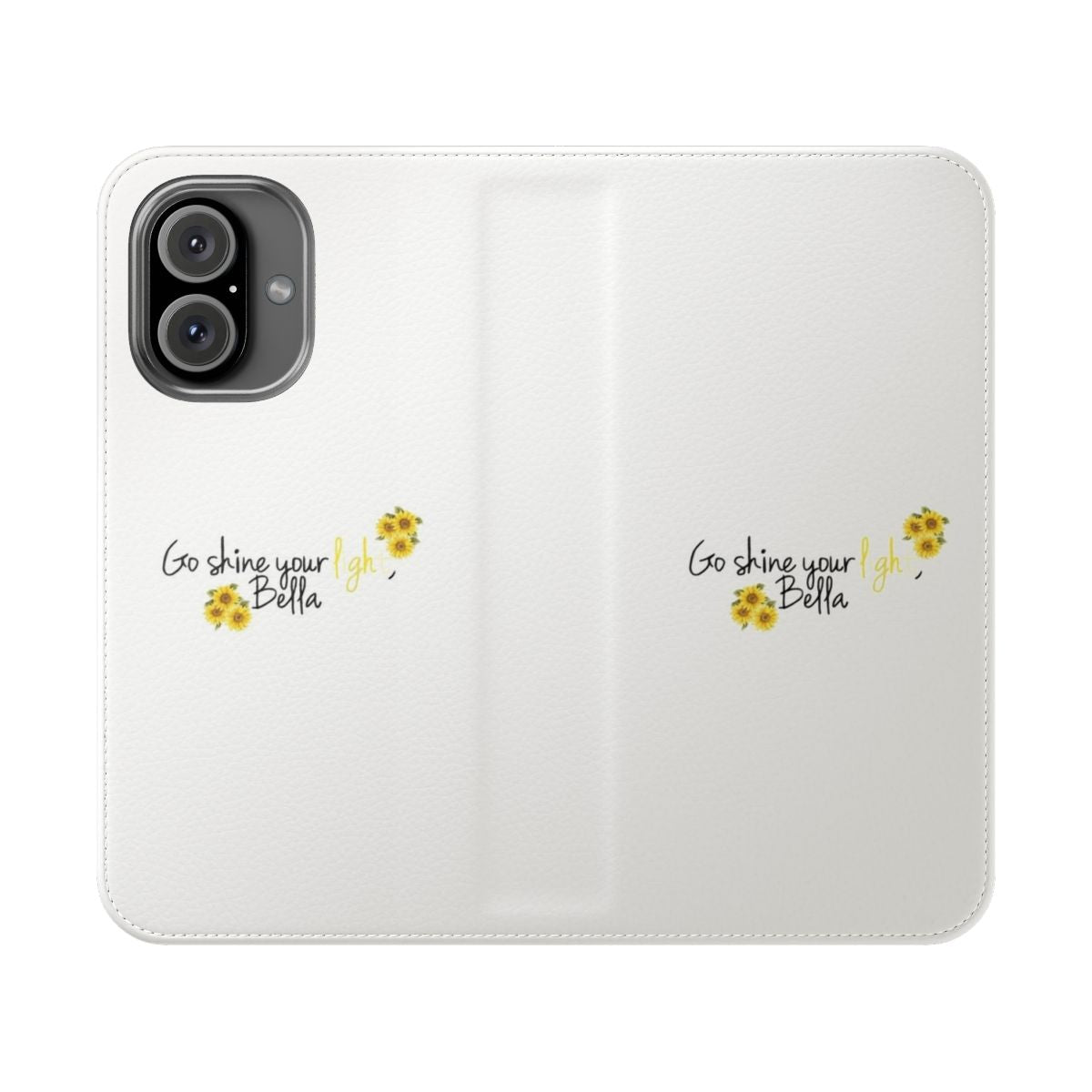 Grey flip cover phone case with 'Shine your light' design for Grey's Anatomy and Station 19 fans